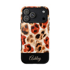 Personalized Leopard Print Phone Case: Custom Name Protective Cover iPhone Samsung Galaxy Pixel