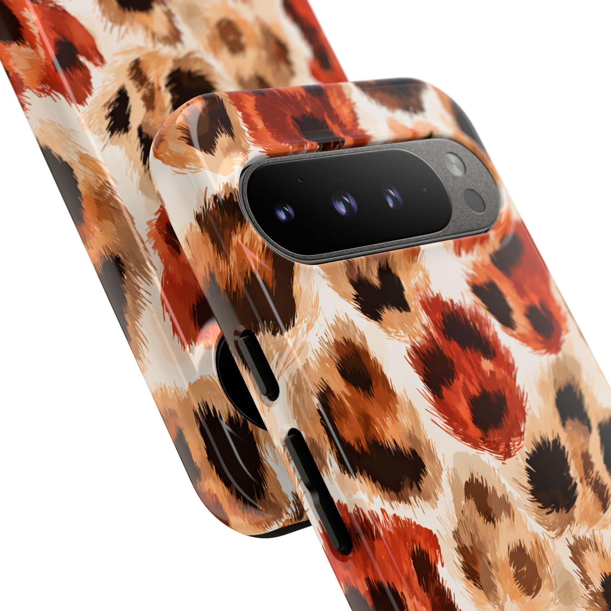 Personalized Leopard Print Phone Case: Custom Name Protective Cover iPhone Samsung Galaxy Pixel