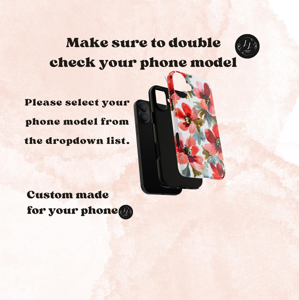 Watercolor Floral Phone Case: Botanical Protective Cover iPhone Galaxy Pixel