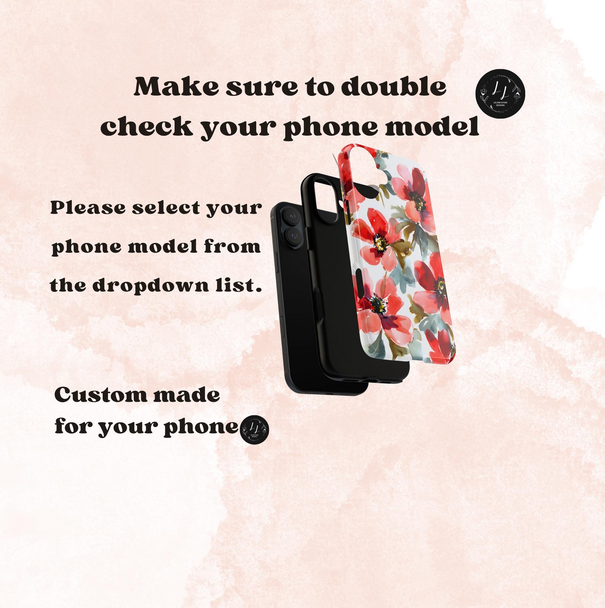 Watercolor Floral Phone Case: Botanical Protective Cover iPhone Galaxy Pixel