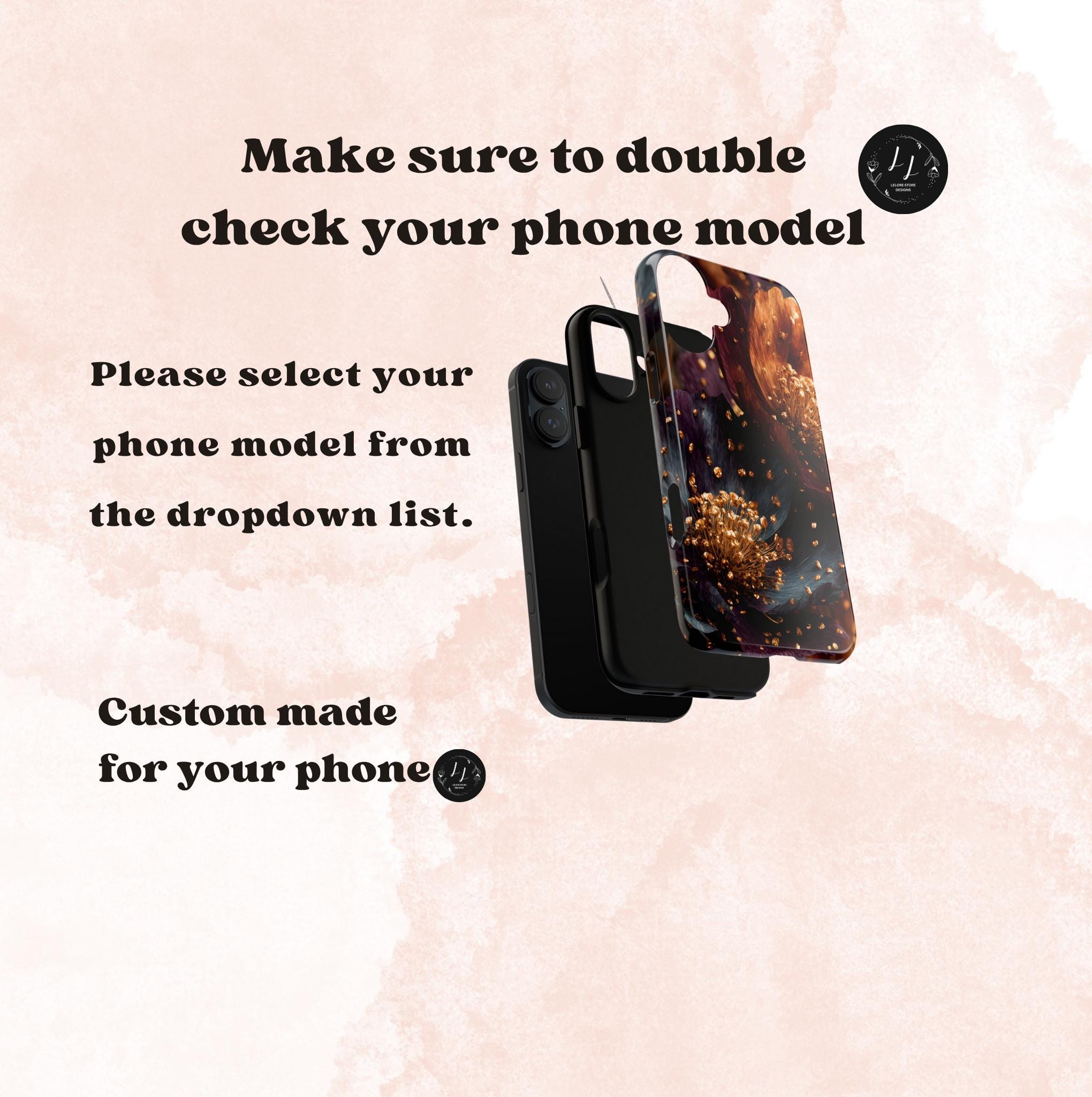 Gothic Floral Phone Case: Dark Boho Flower Cover iPhone Galaxy Pixel
