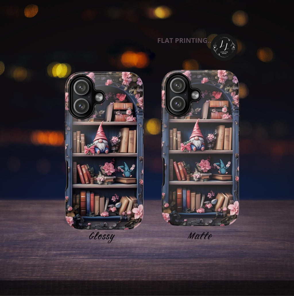 Bookish Floral Bookshelf Phone Case: Librarian Gift Floral Holiday Literary iPhone, Galaxy, Pixel Book
