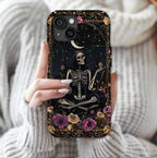 Gothic Skeleton Phone Case, Mystical Roses, Halloween Cover, iPhone, Galaxy Pixel