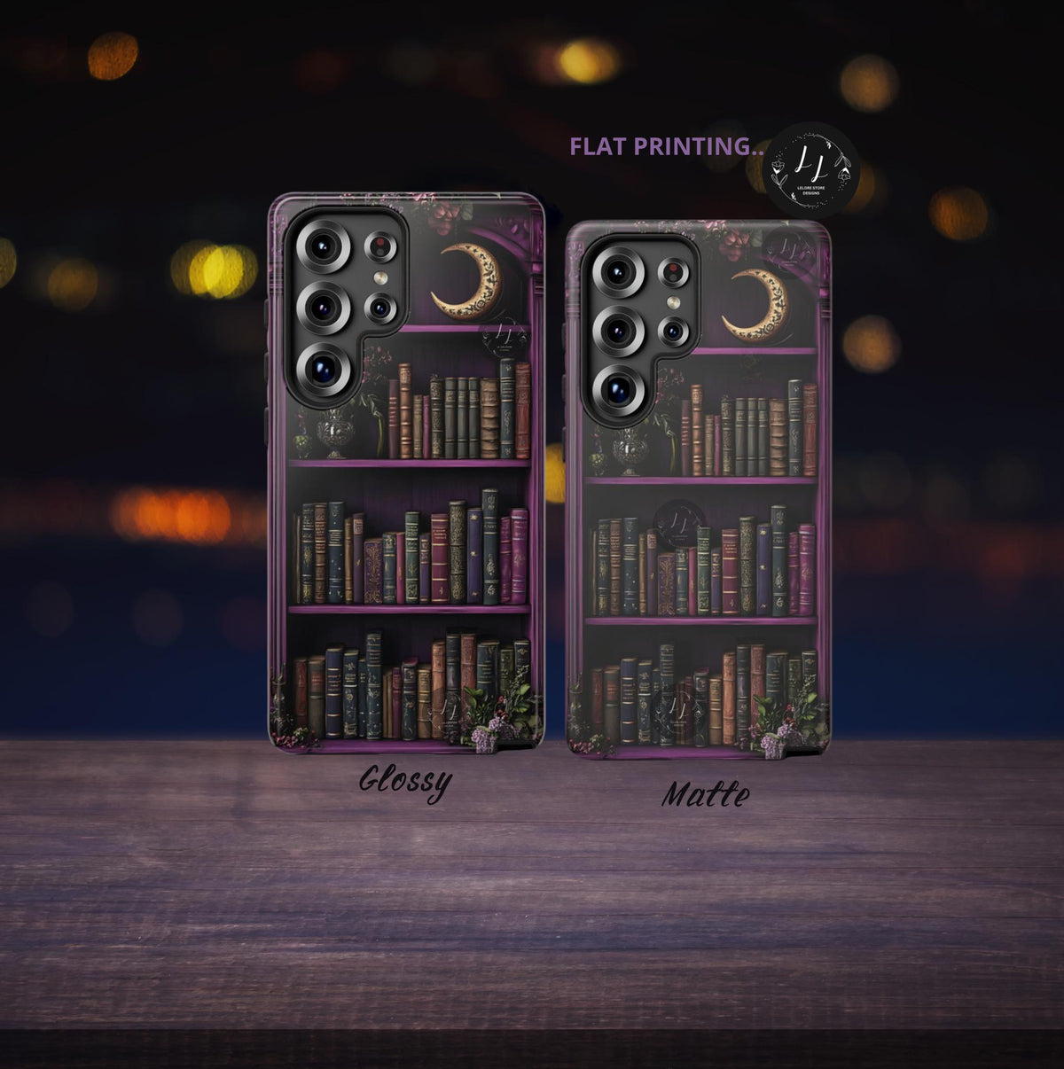 Purple Bookshelf Phone  Case, Floral Book  iPhone  Bookworms Samsung  Pixel  Book Lover Gift