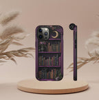 Purple Bookshelf Phone  Case, Floral Book  iPhone  Bookworms Samsung  Pixel  Book Lover Gift