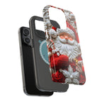 Christmas Santa Claus MagSafe Phone Case, Red White Holiday iPhone Cover, Retro Winter Festive