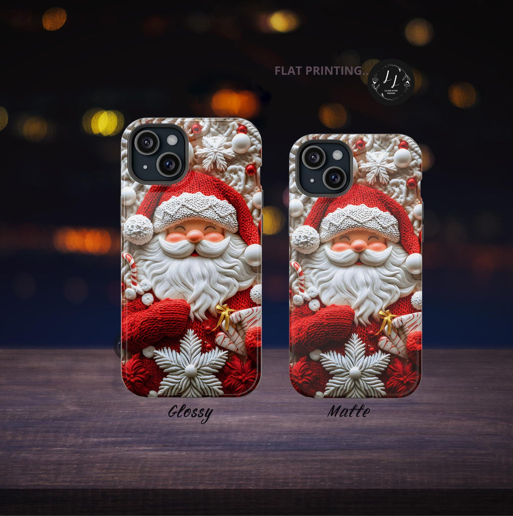 Christmas Santa Claus MagSafe Phone Case, Red White Holiday iPhone Cover, Retro Winter Festive