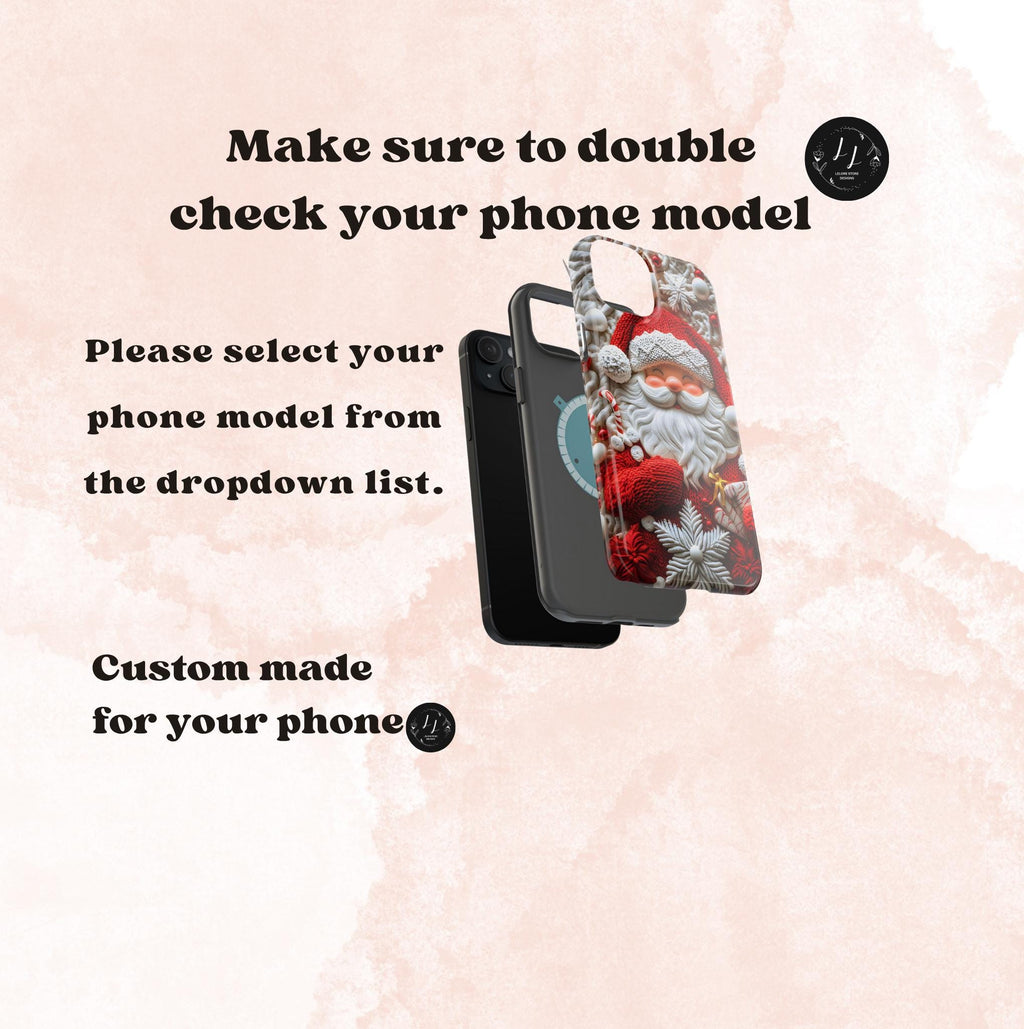 Christmas Santa Claus MagSafe Phone Case, Red White Holiday iPhone Cover, Retro Winter Festive