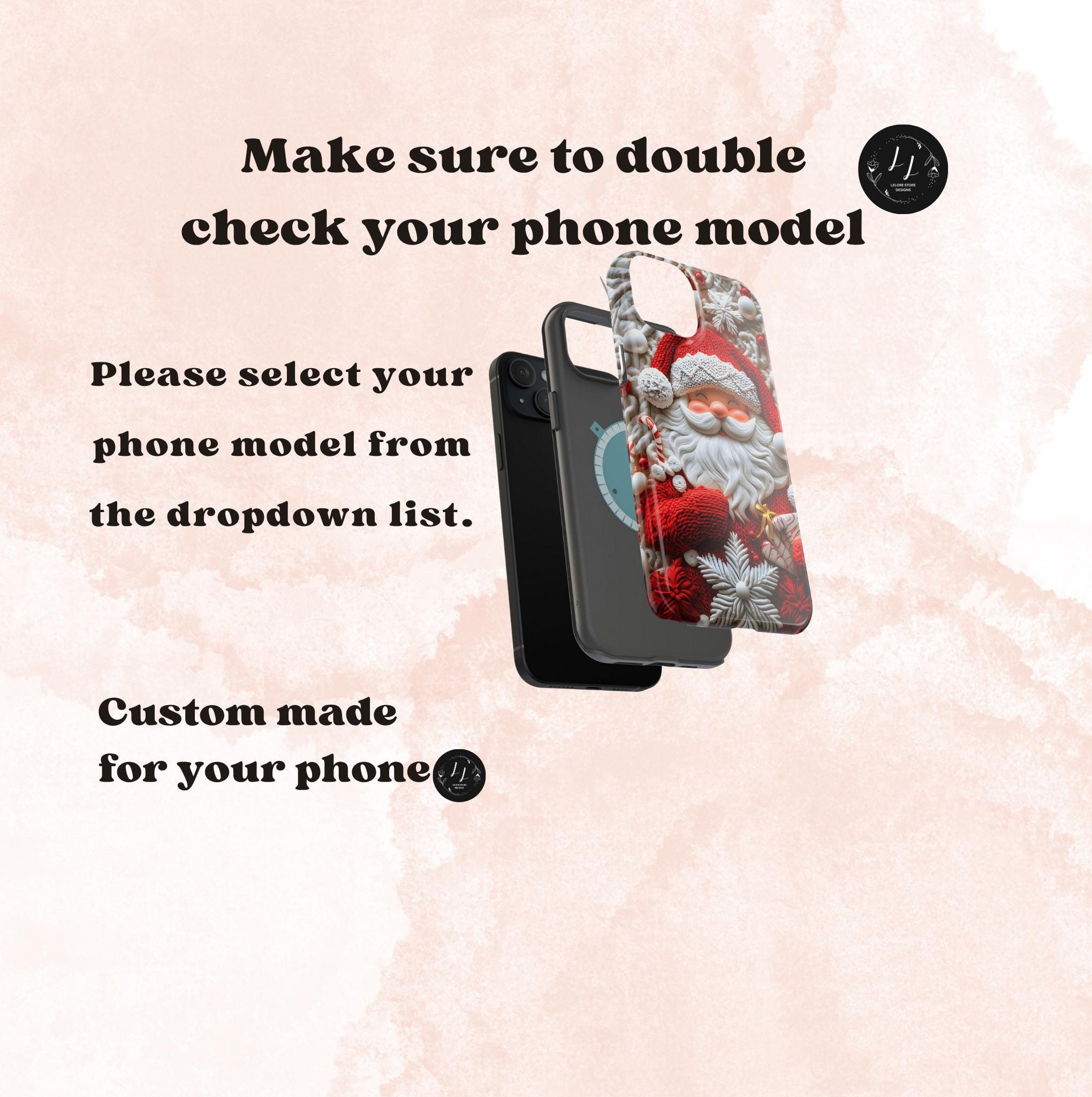 Christmas Santa Claus MagSafe Phone Case, Red White Holiday iPhone Cover, Retro Winter Festive