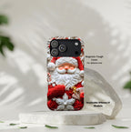 Christmas Santa Claus MagSafe Phone Case, Red White Holiday iPhone Cover, Retro Winter Festive