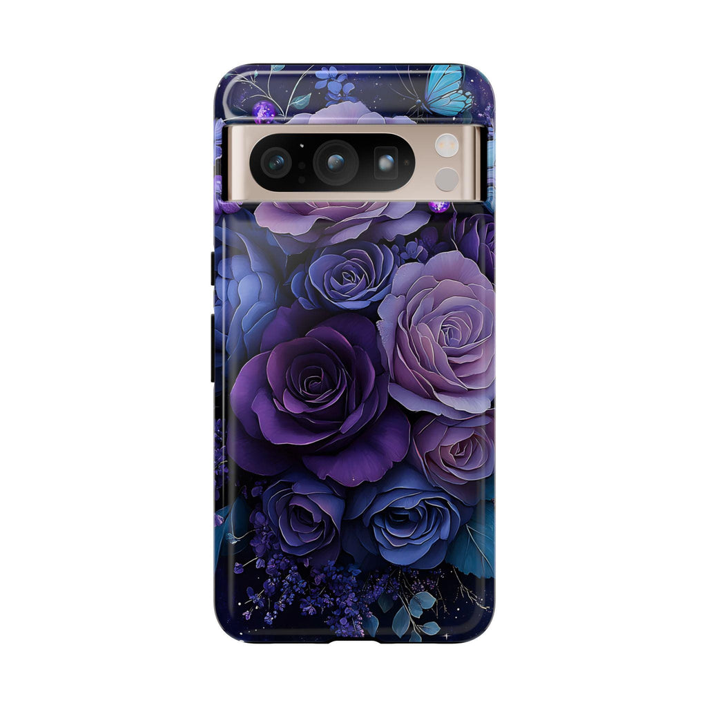 Purple Floral iPhone Case: Victorian Boho Butterfly Phone Cover iPhone Galaxy Pixel Gift Her