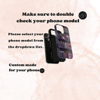 Purple Bookshelf Floral Phone Case, Book Lover Gift