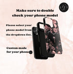 Bling Black Heart Phone Case: Pink Bows Mosaic, Valentine's Gift iPhone Galaxy Pixel cover