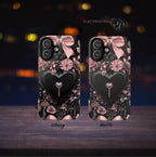 Bling Black Heart Phone Case: Pink Bows Mosaic, Valentine's Gift iPhone Galaxy Pixel cover