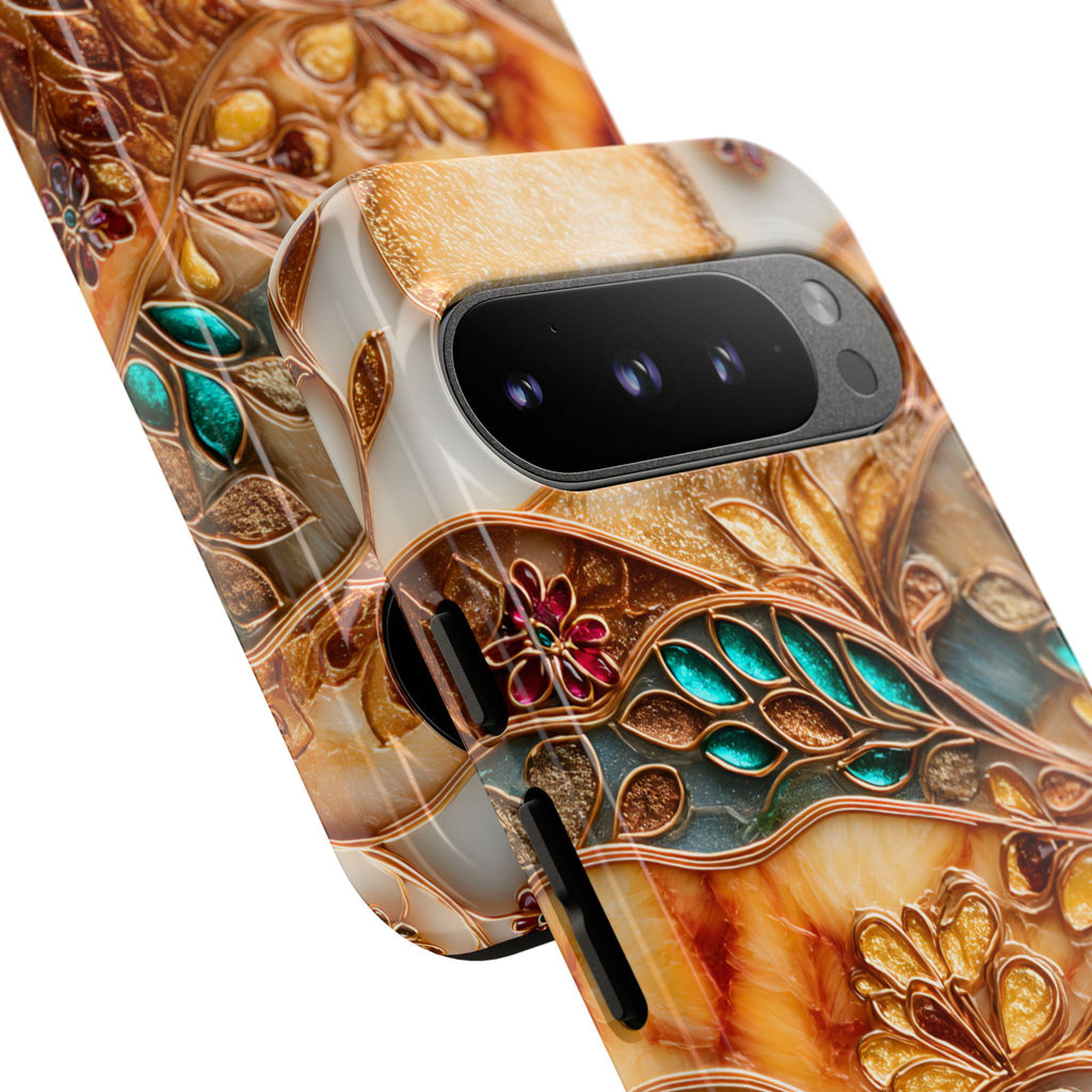 Book Phone Case Stained Glass Effect Boho Bookshelf Cover Holiday Bookish  iPhone Galaxy Pixel