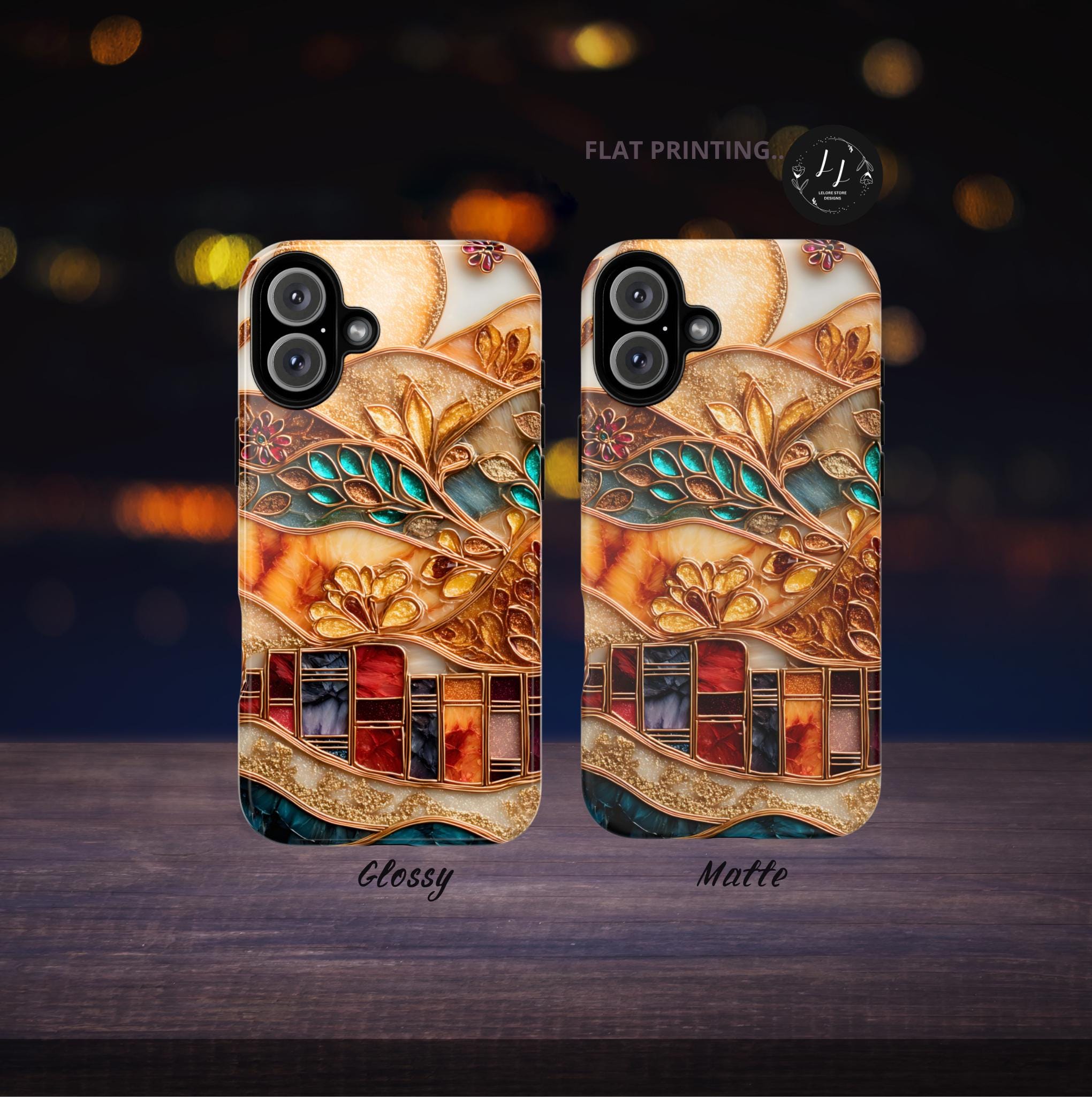 Book Phone Case Stained Glass Effect Boho Bookshelf Cover Holiday Bookish  iPhone Galaxy Pixel