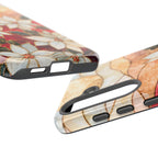 Poinsettia Stained Glass Christmas Phone Case: Festive Floral Cover iPhone Galaxy Pixel Red Gift