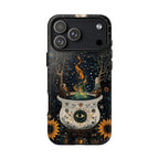 Celestial Cauldron Phone Case Witch Floral Design, Spooky Halloween Magic iPhone Pixel Galaxy  Cover