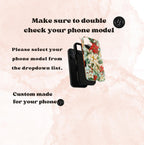 Christmas Leaves Phone Case Poinsettia Holly Stained Glass Effect, Festive Holiday iPhone Galaxy Pixel