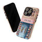 Pink Bookstore Phone Case: Whimsical Book Lover Gift Library Samsung Galaxy, Google Pixel Case,
