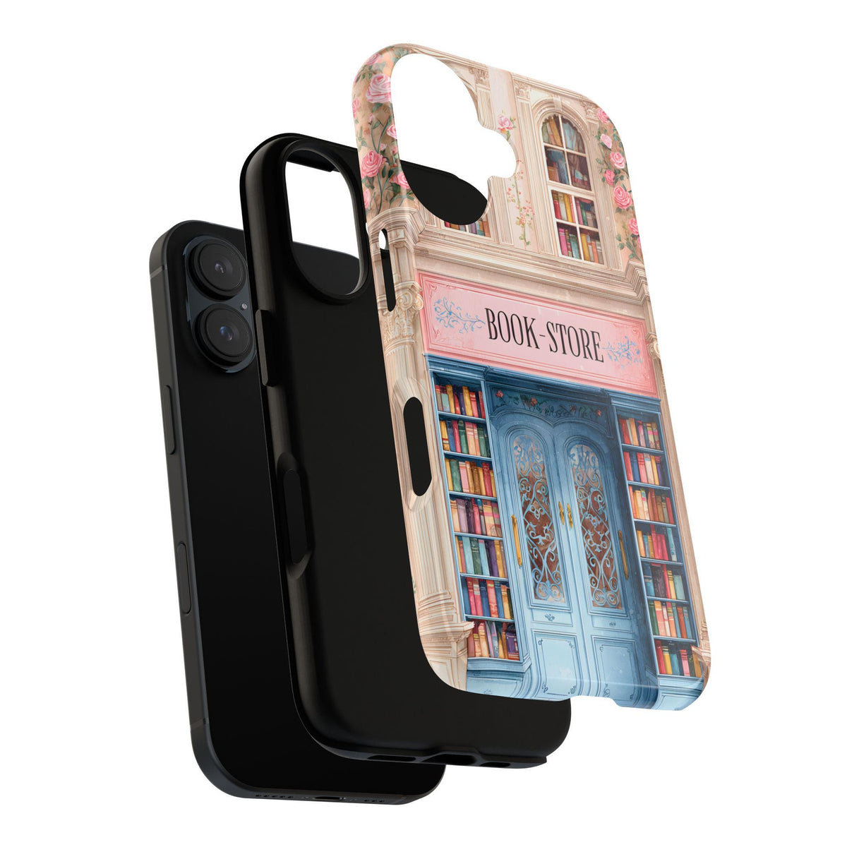 Pink Bookstore Phone Case: Whimsical Book Lover Gift Library Samsung Galaxy, Google Pixel Case,