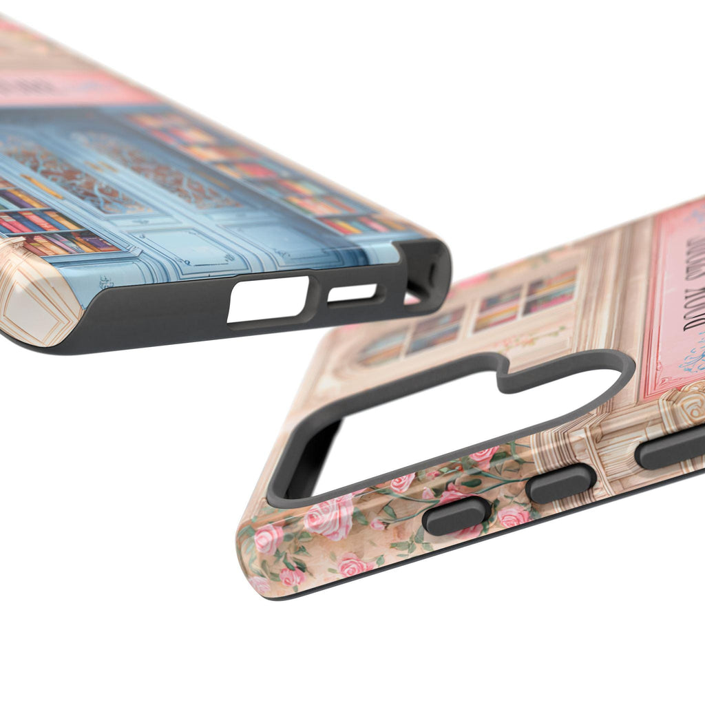 Pink Bookstore Phone Case: Whimsical Book Lover Gift Library Samsung Galaxy, Google Pixel Case,