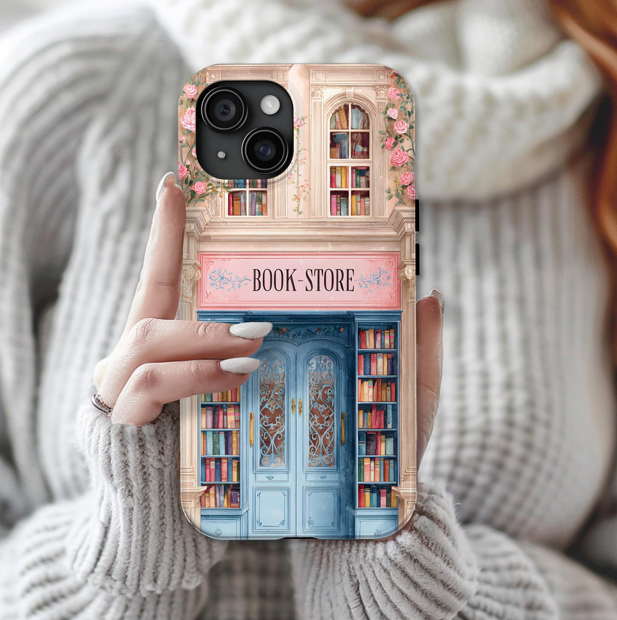 Pink Bookstore Phone Case: Whimsical Book Lover Gift Library Samsung Galaxy, Google Pixel Case,
