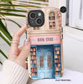 Pink Bookstore Phone Case: Whimsical Book Lover Gift Library Samsung Galaxy, Google Pixel Case,