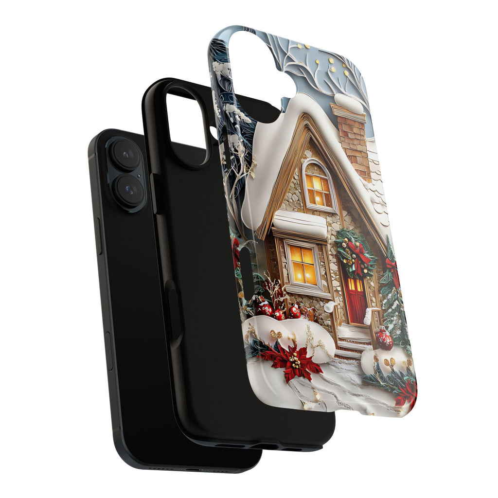 Christmas Town Phone Case: Holiday Village Winter Wonderland   iPhone Pixel Samsung Galaxy, Holiday Cover