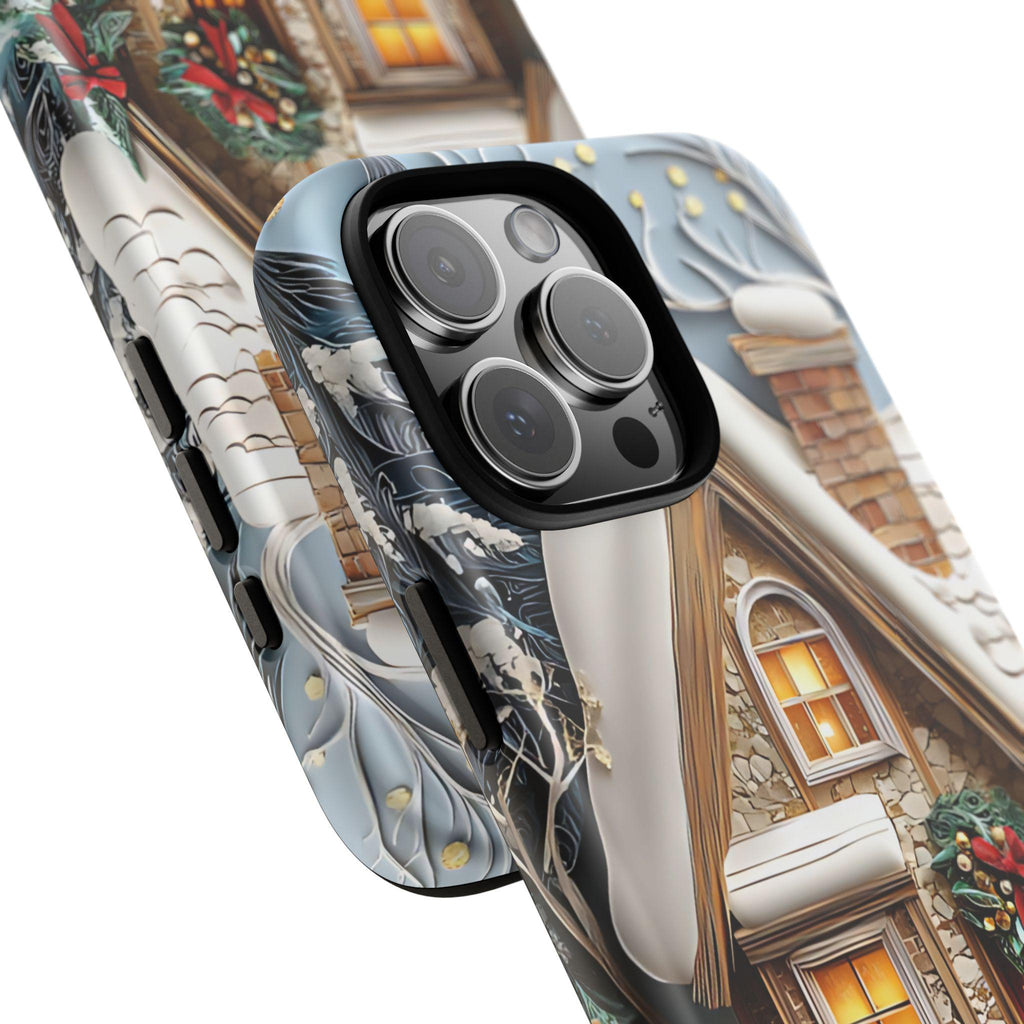 Christmas Town Phone Case: Holiday Village Winter Wonderland   iPhone Pixel Samsung Galaxy, Holiday Cover