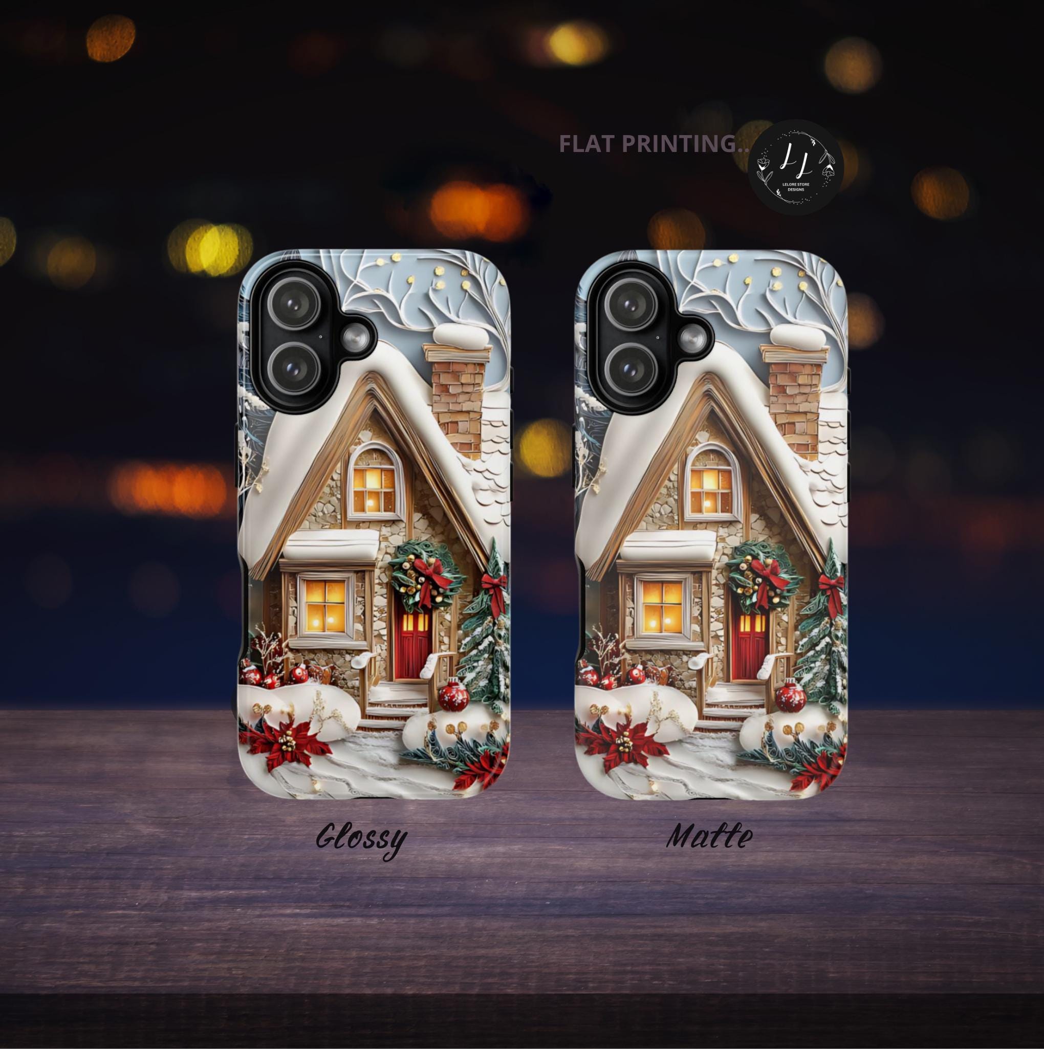 Christmas Town Phone Case: Holiday Village Winter Wonderland   iPhone Pixel Samsung Galaxy, Holiday Cover