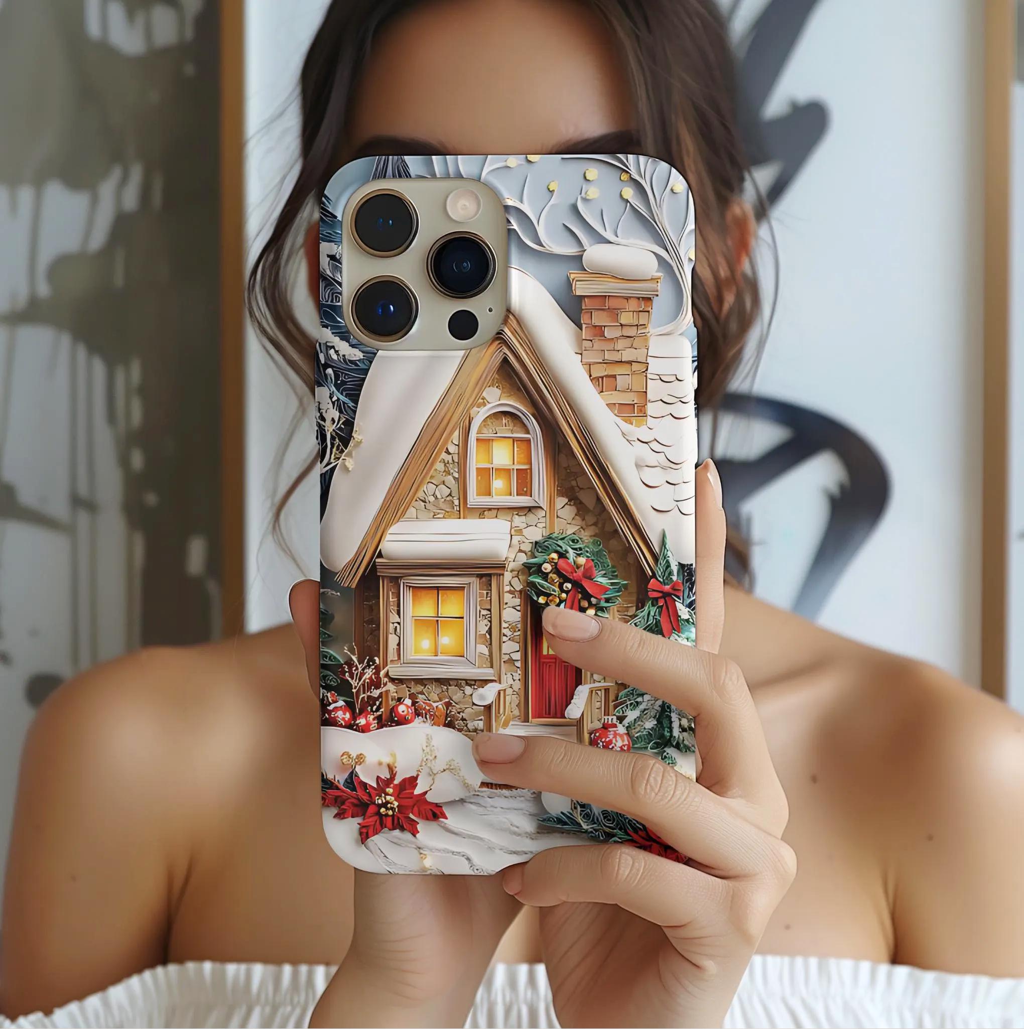 Christmas Town Phone Case: Holiday Village Winter Wonderland   iPhone Pixel Samsung Galaxy, Holiday Cover