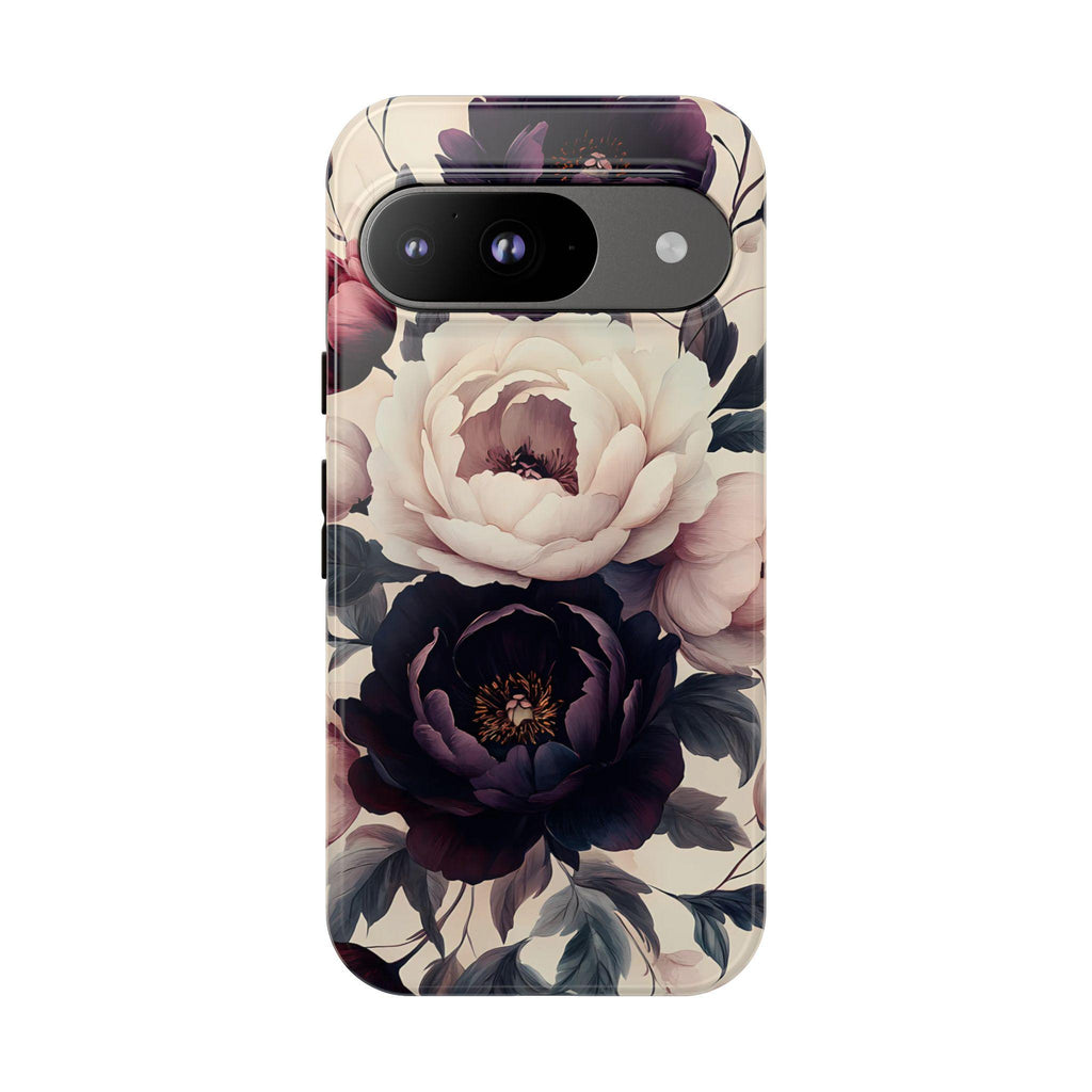 Purple Gothic Floral Phone Case: Dark Academia Boho iPhone, Galaxy, Pixel