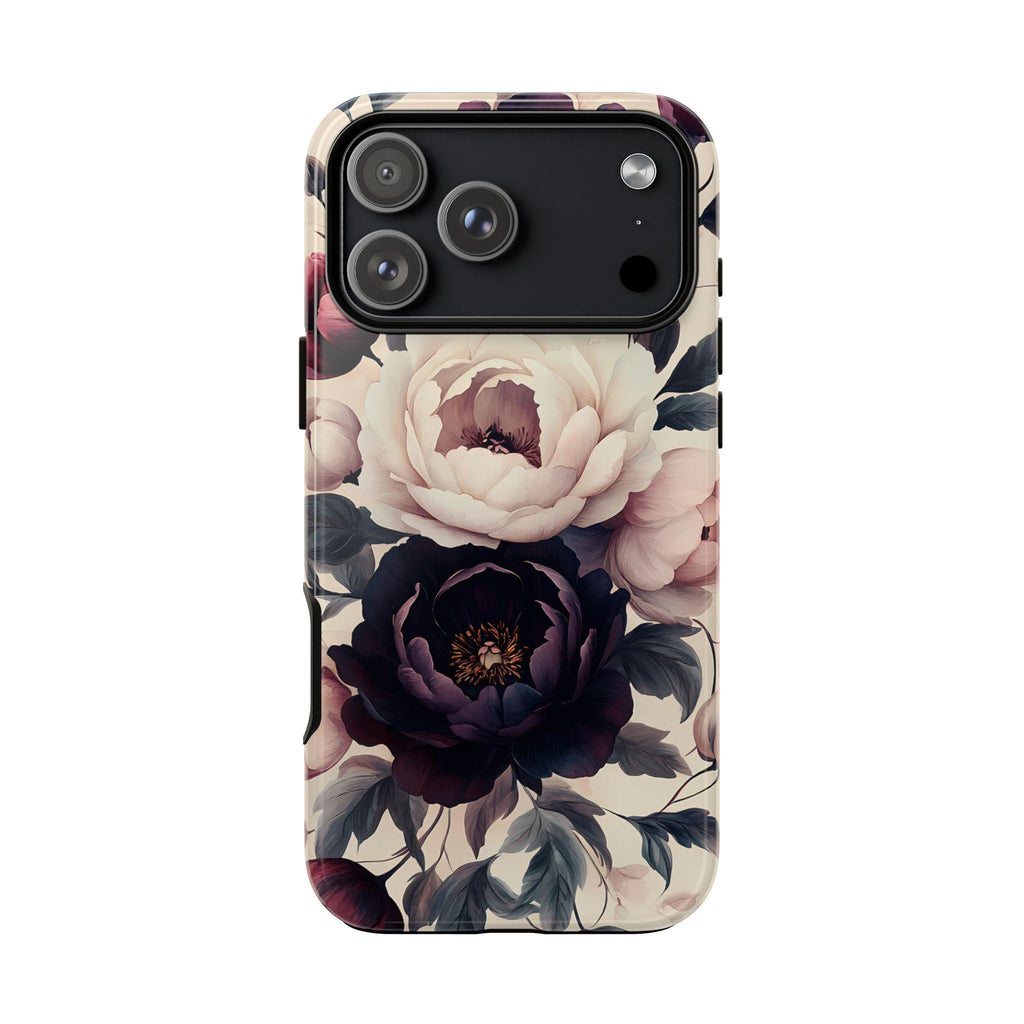 Purple Gothic Floral Phone Case: Dark Academia Boho iPhone, Galaxy, Pixel