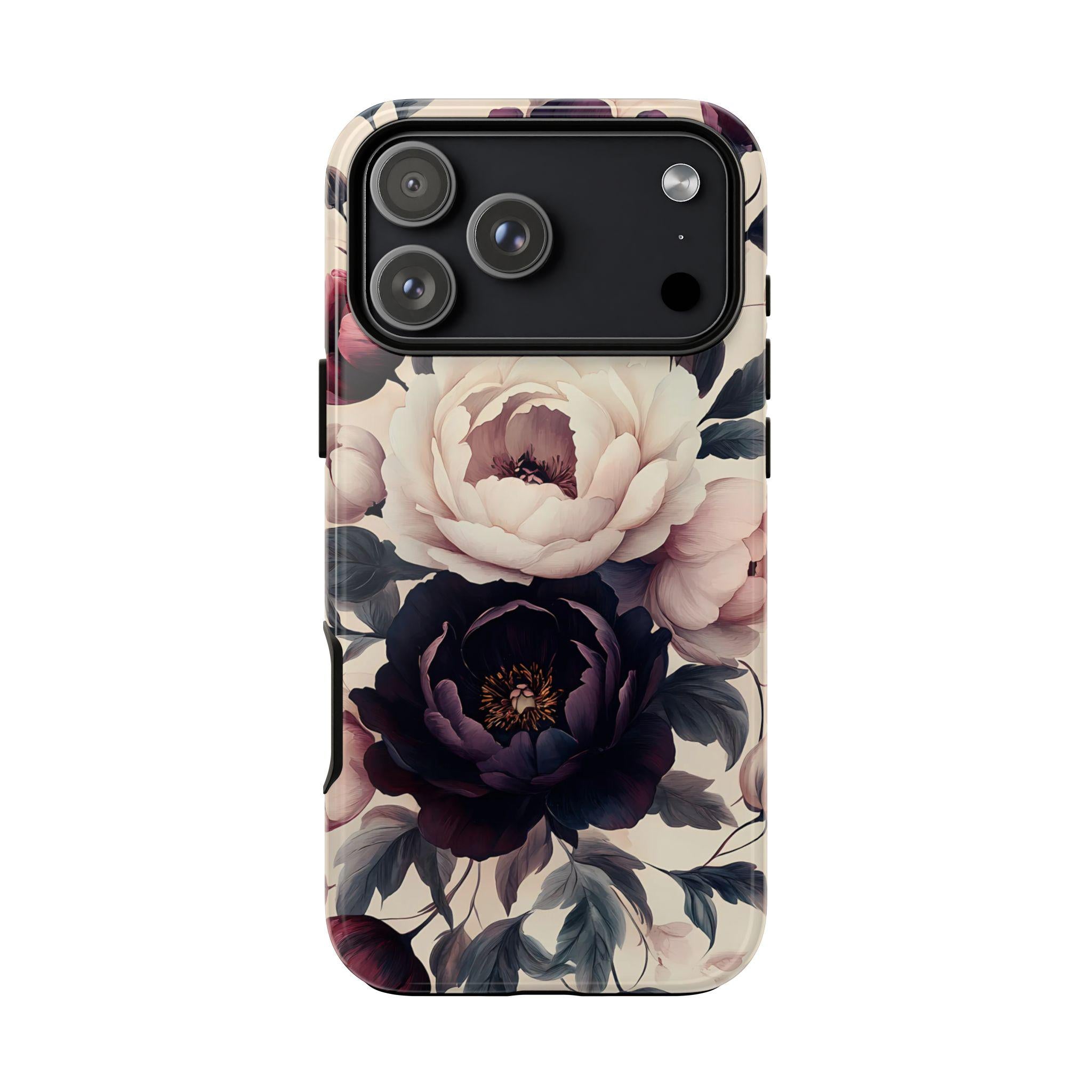 Purple Gothic Floral Phone Case: Dark Academia Boho iPhone, Galaxy, Pixel
