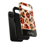 Personalized Leopard Print Phone Case: Custom Name Protective Cover iPhone Samsung Galaxy Pixel