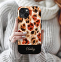 Personalized Leopard Print Phone Case: Custom Name Protective Cover iPhone Samsung Galaxy Pixel