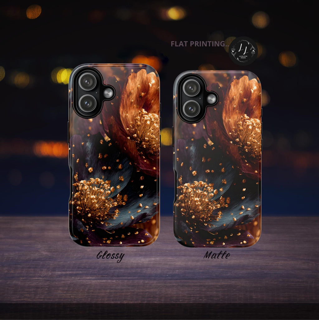 Gothic Floral Phone Case: Dark Boho Flower Cover iPhone Galaxy Pixel