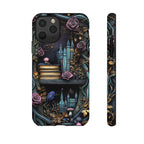 Gothic Bookshelf Floral Phone Case: Dark Academia Book Lover Gift   Reading iPhone Galaxy, Pixel