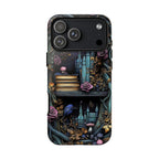 Gothic Bookshelf Floral Phone Case: Dark Academia Book Lover Gift   Reading iPhone Galaxy, Pixel