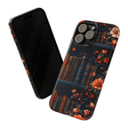 Bookish Fall Phone Case, Bookshelf iPhone Cover,  Autumn  Library Bookcase, Thanksgiving Bookworm Gift