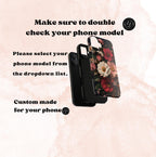 Victorian Floral Phone Case, Dark Gothic Flowers, iPhone Galaxy Pixel