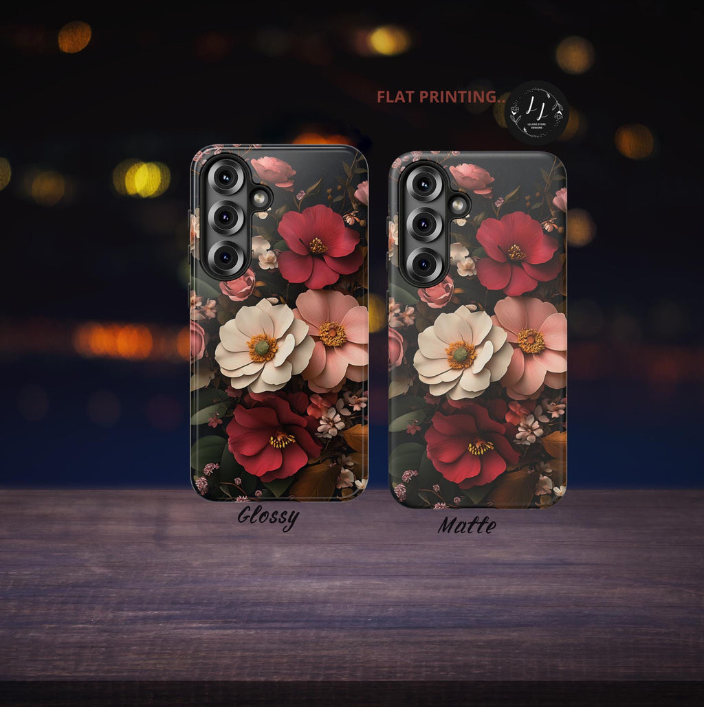 Victorian Floral Phone Case, Dark Gothic Flowers, iPhone Galaxy Pixel