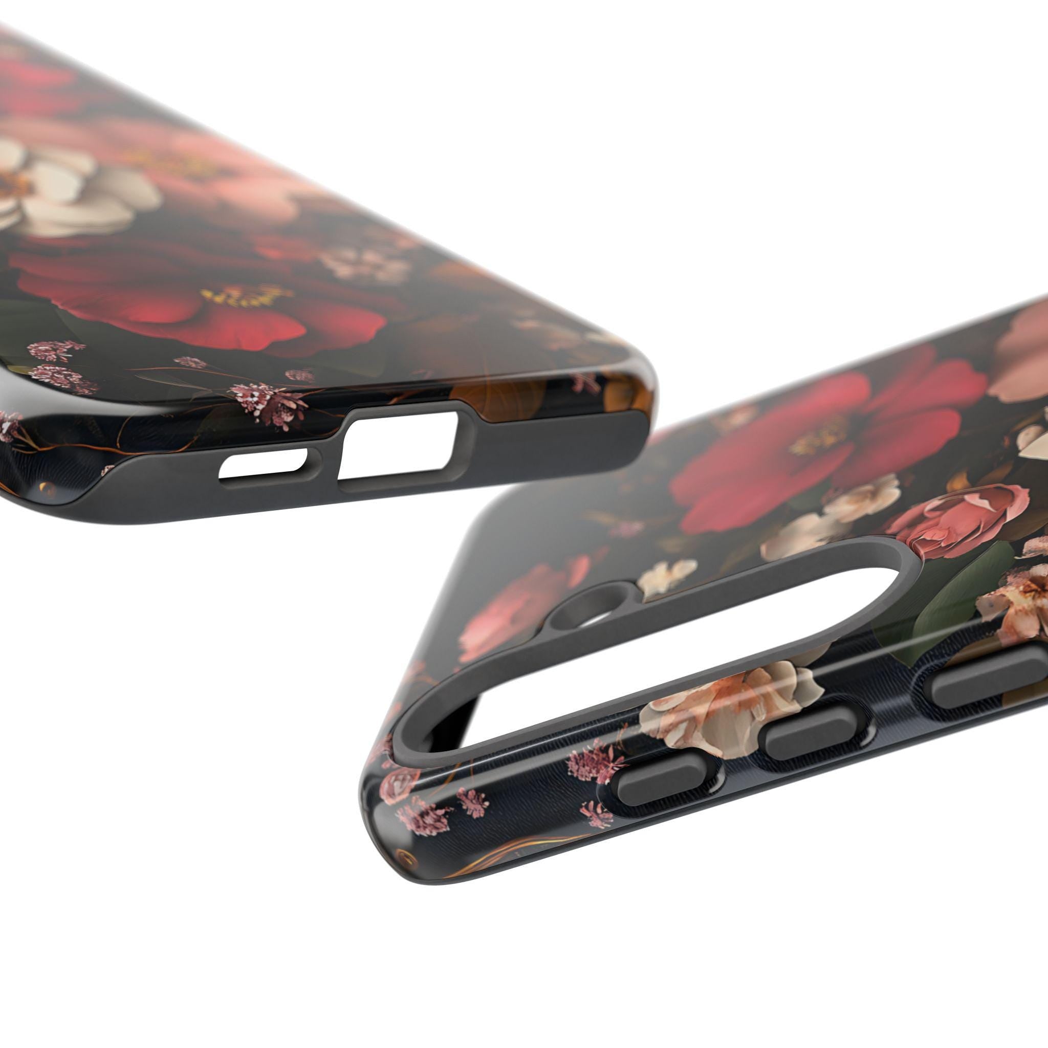 Victorian Floral Phone Case, Dark Gothic Flowers, iPhone Galaxy Pixel