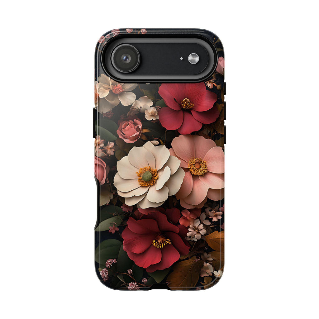 Victorian Floral Phone Case, Dark Gothic Flowers, iPhone Galaxy Pixel