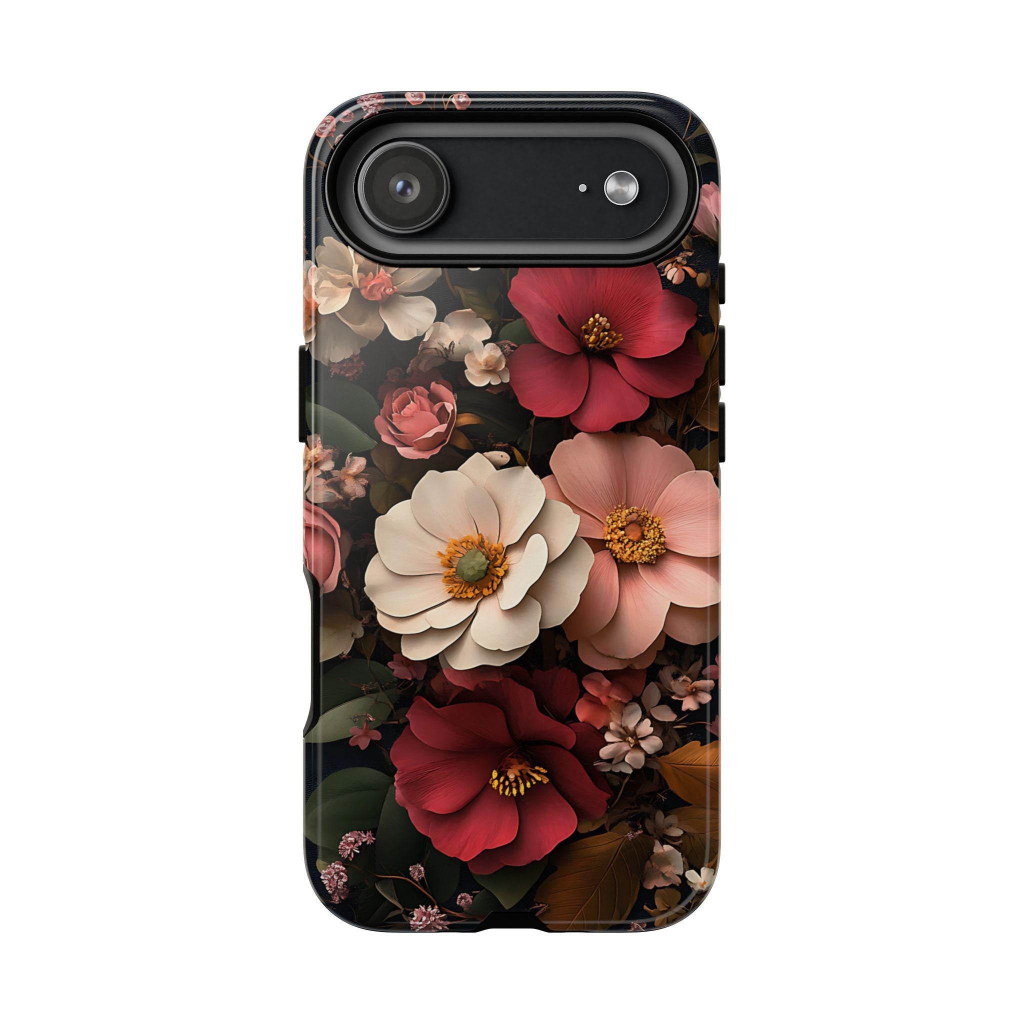 Victorian Floral Phone Case, Dark Gothic Flowers, iPhone Galaxy Pixel