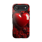 Vibrant Red Roses Heart Phone Case iPhone Samsung, Pixel Case, Valentine's Day