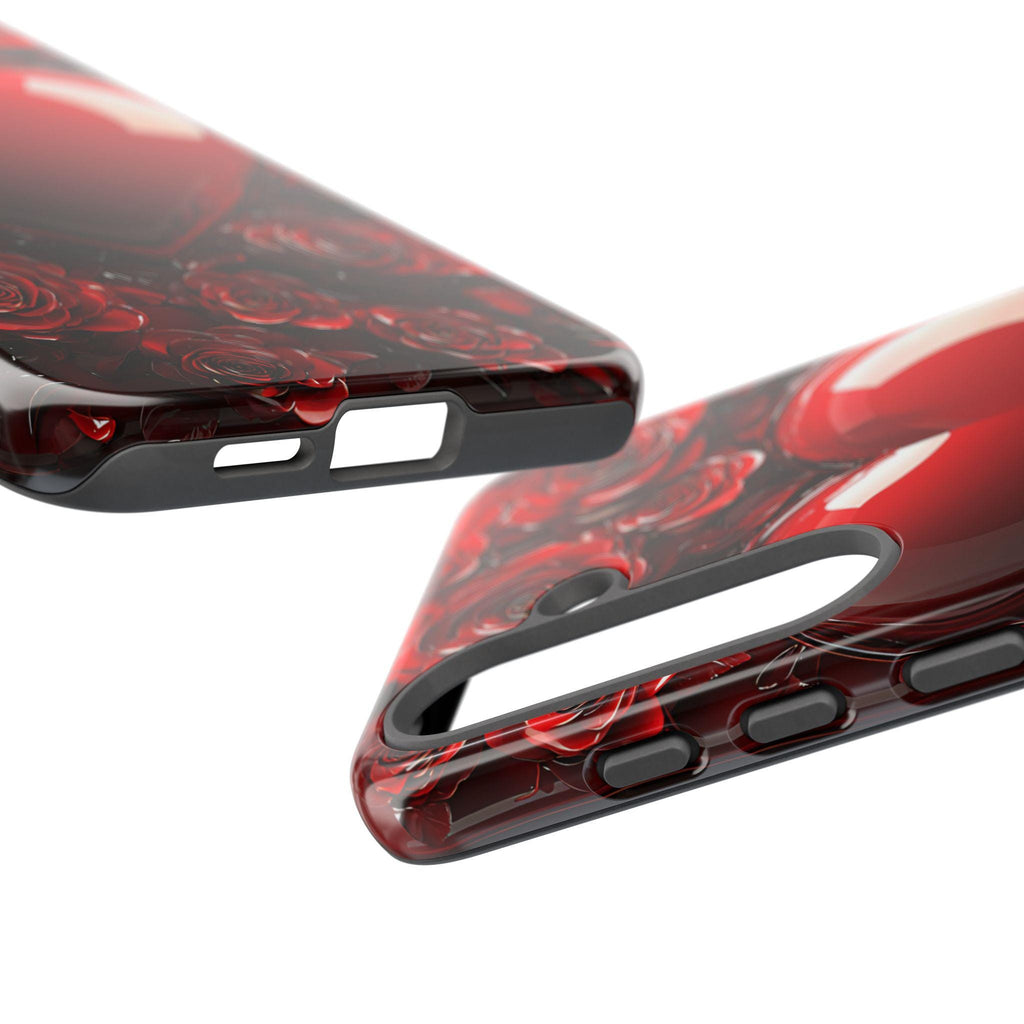 Vibrant Red Roses Heart Phone Case iPhone Samsung, Pixel Case, Valentine's Day