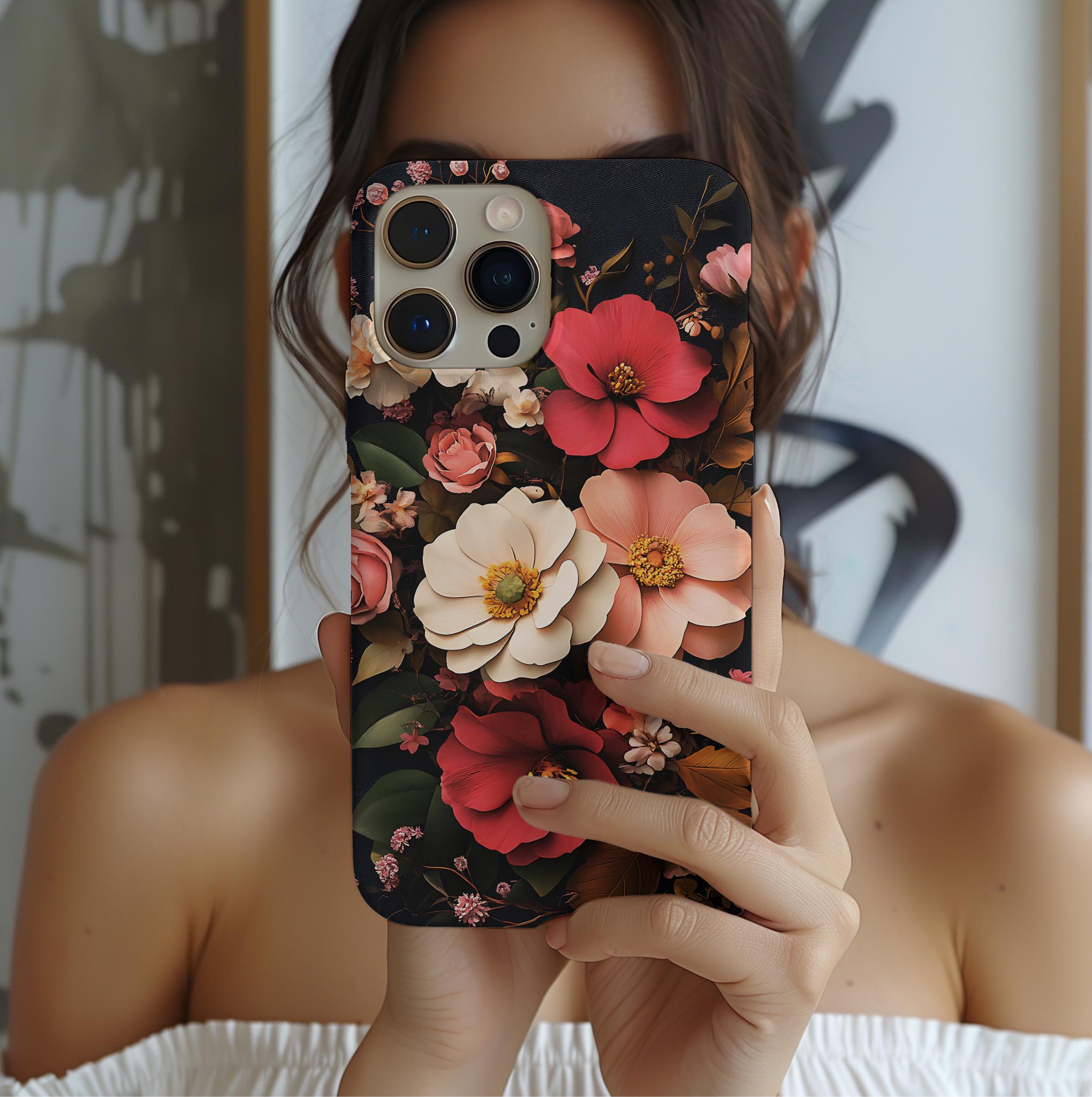 Victorian Floral Phone Case, Dark Gothic Flowers, iPhone Galaxy Pixel
