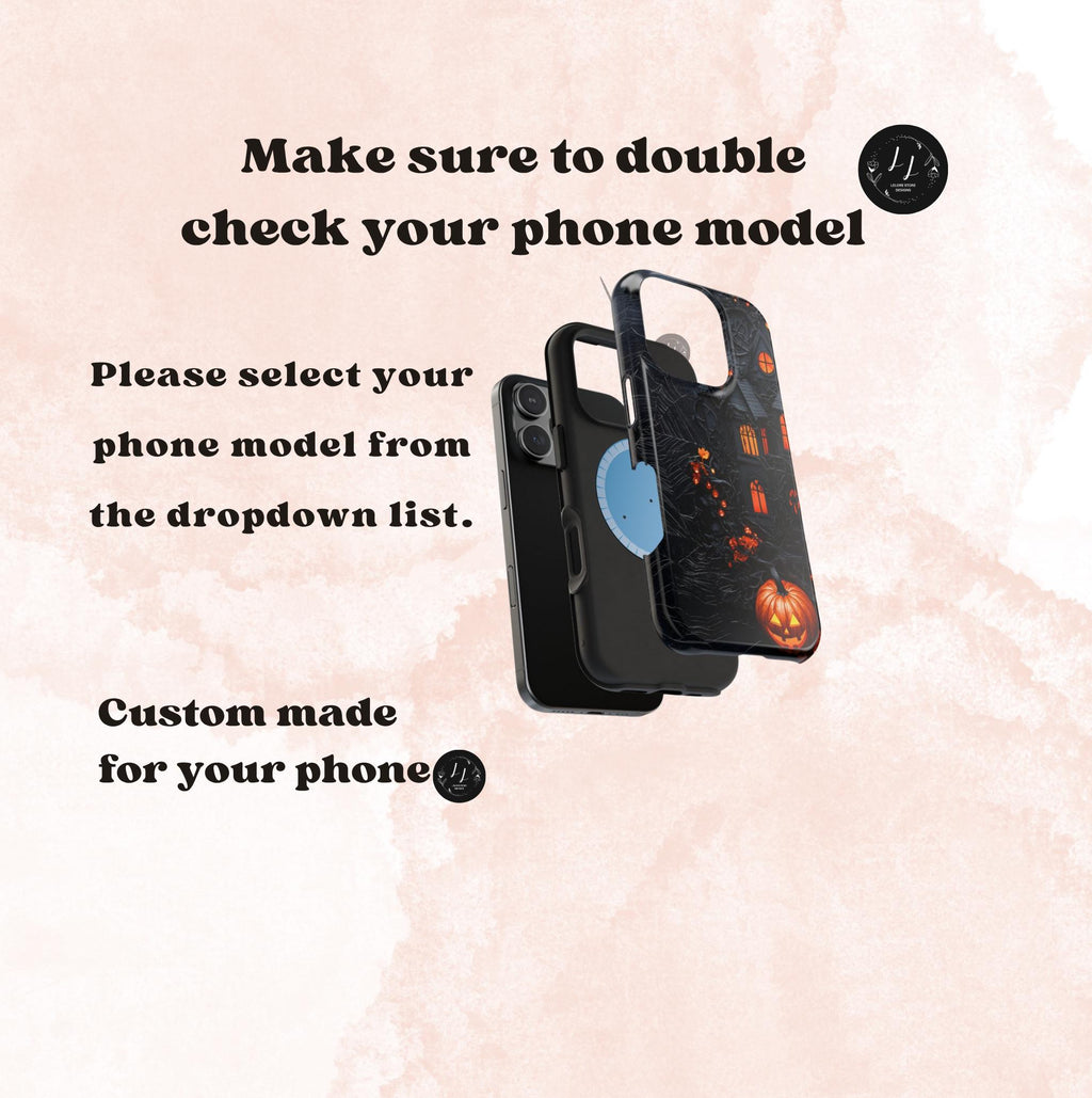Gothic Haunted Mansion MagSafe Phone Case, Spooky Halloween Design, Horror iPhone Cover, Flat Print